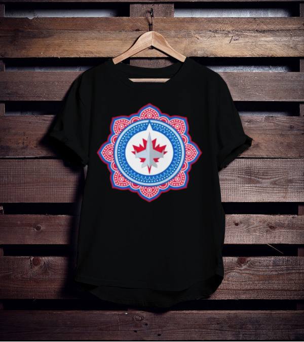 Winnipeg Jets Mandala Style South Asian T-Shirt