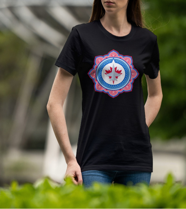 Winnipeg Jets Mandala Style South Asian T-Shirt