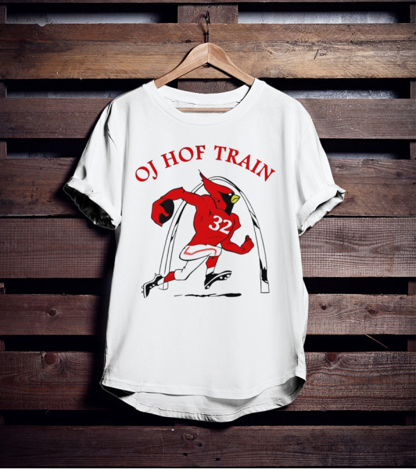OJ HOF Train Arizona Cardinals 32 Football Rugged Bird T-Shirt
