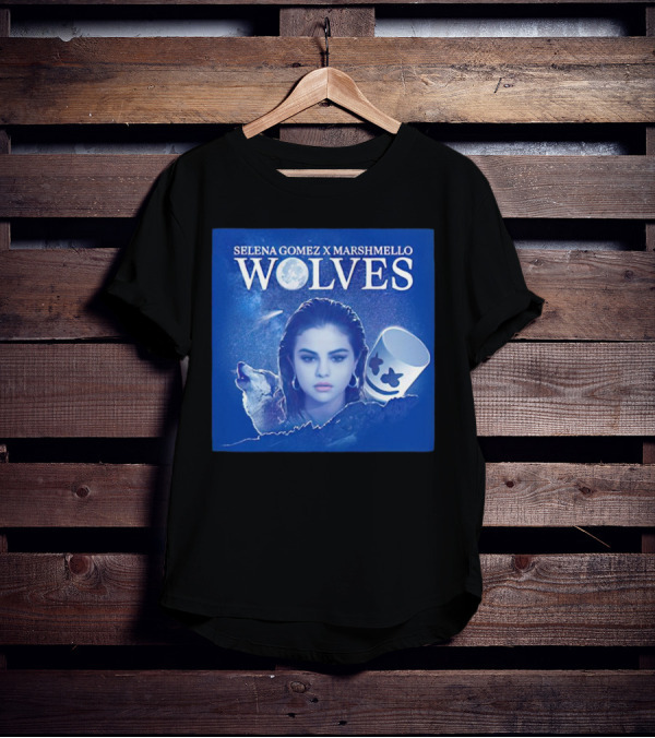 SELENA GOMEZ X MARSHMELLO WOLVES MOON WOLF FACE T-Shirt