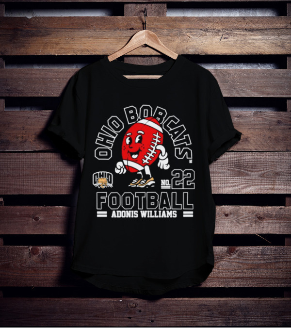 Ohio Bobcats Football No. 22 Adonis Williams T-Shirt