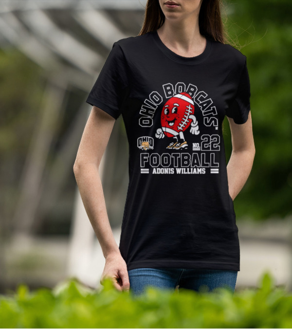 Ohio Bobcats Football No. 22 Adonis Williams T-Shirt