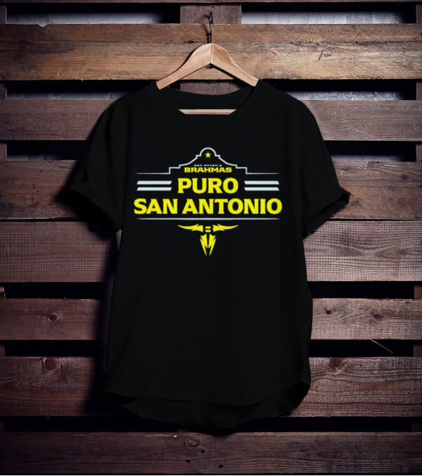 San Antonio Brahmas Puro San Antonio Star And Thunderbolt T-Shirt