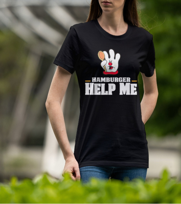 Hamburger Help Me Glove Holding Spoon Retro T-Shirt