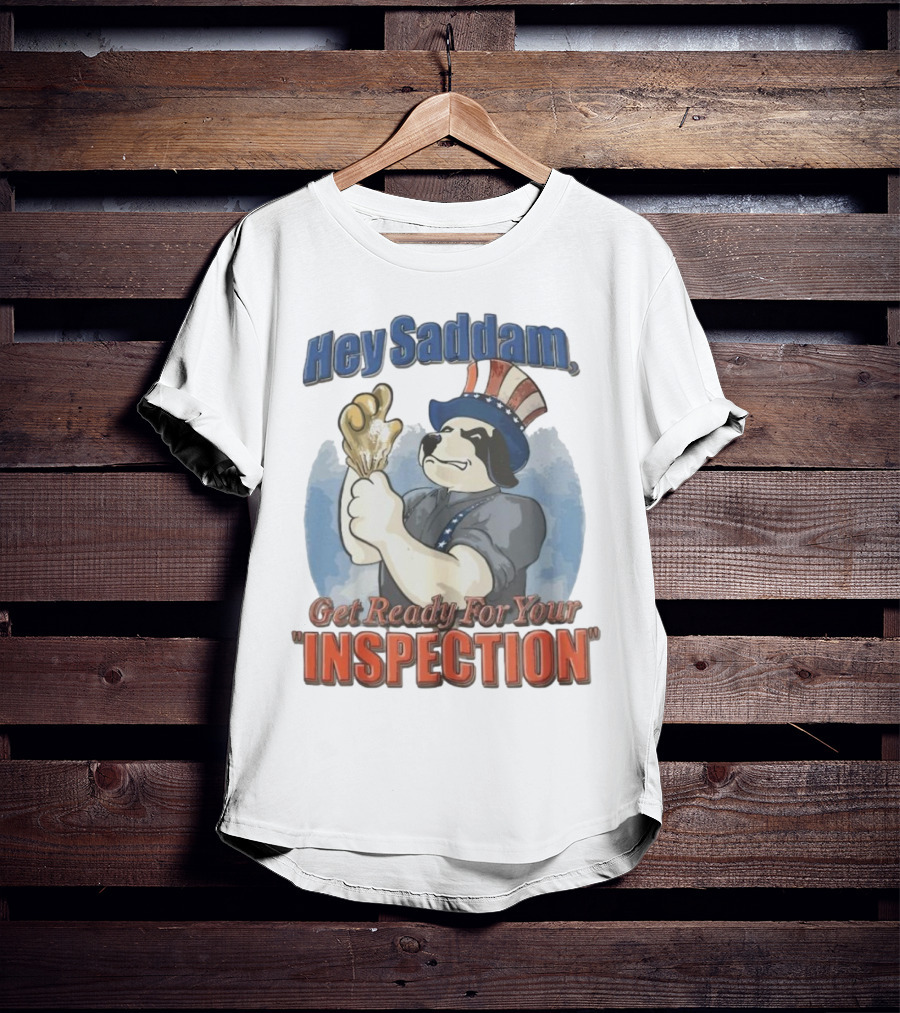Hey Saddam Get Ready For Your Inspection Uncle Sam Dog Boxer Glove T-Shirt