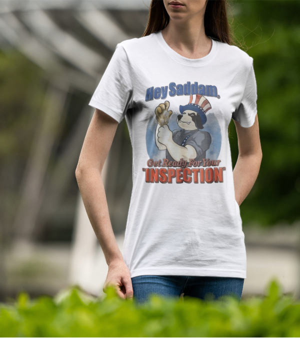 Hey Saddam Get Ready For Your Inspection Uncle Sam Dog Boxer Glove T-Shirt