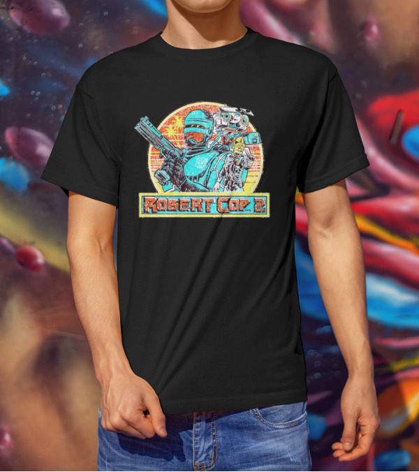 Robert Cop 2 Sci-Fi Retro Robot Mashup T-Shirt