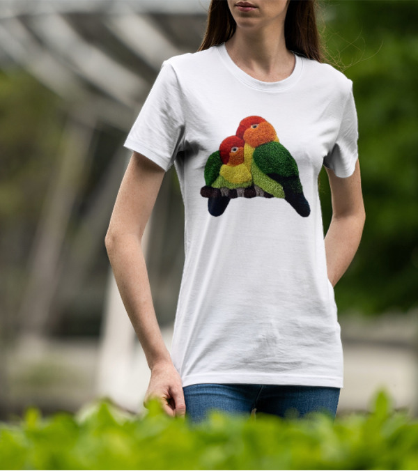 A Pair Of Lovely Parrots In Vibrant Cozy Colors T-Shirt