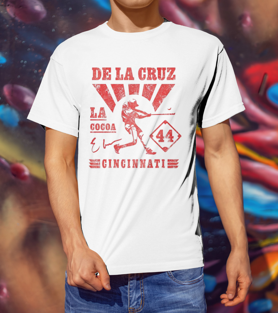 De La Cruz LA Cocoa Cincinnati Reds 44 Signature T-Shirt