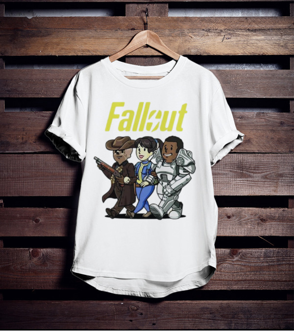 Fallout Cartoon Trio Vault Dweller Adventurers T-Shirt