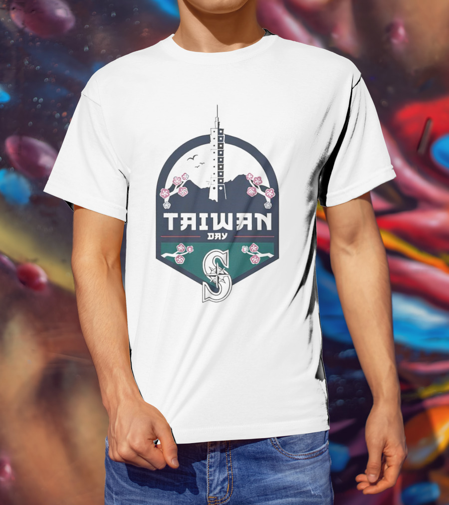 Taiwan Night Mariners Sakura Skyline T-Shirt