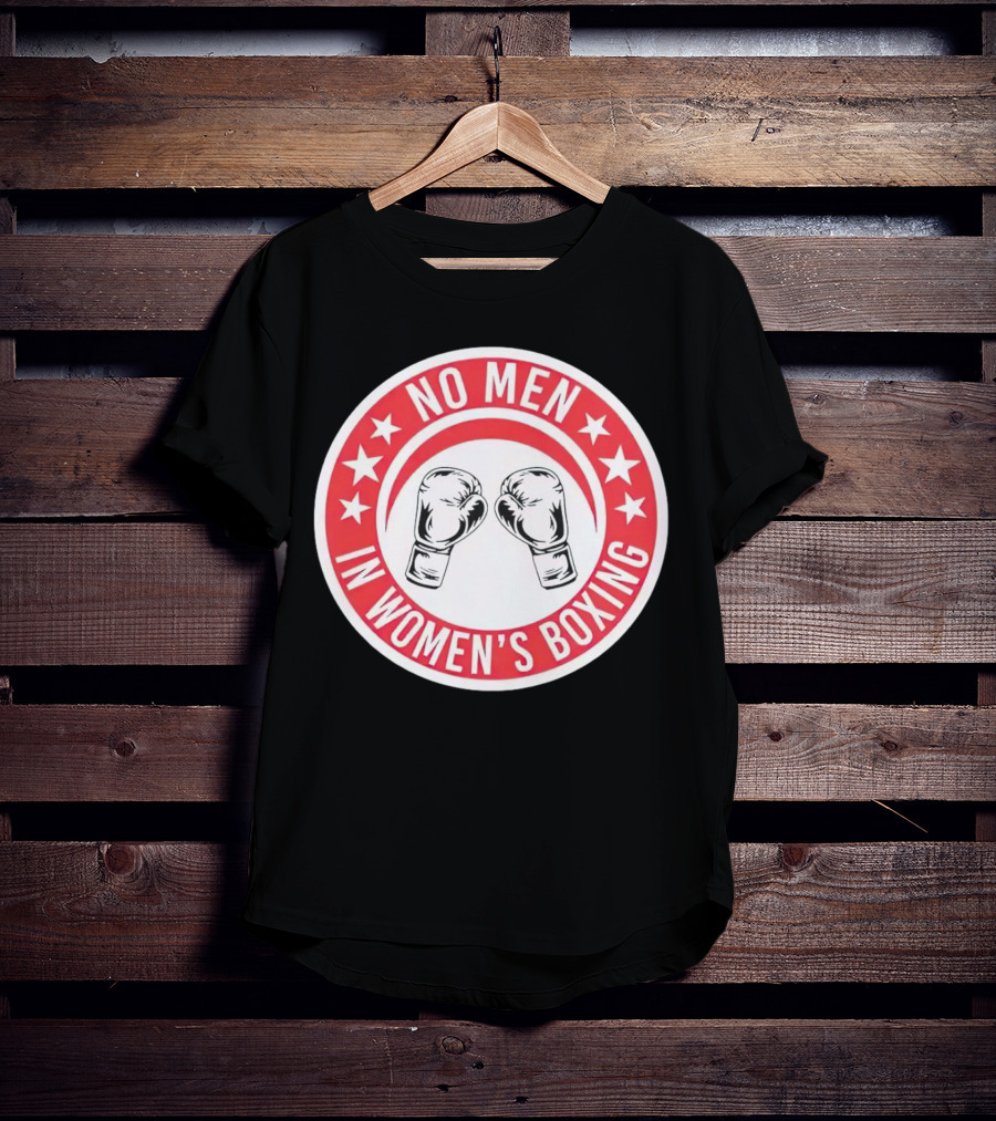 No Men In Women's Boxing Boxing Gloves Red Stars T-Shirt