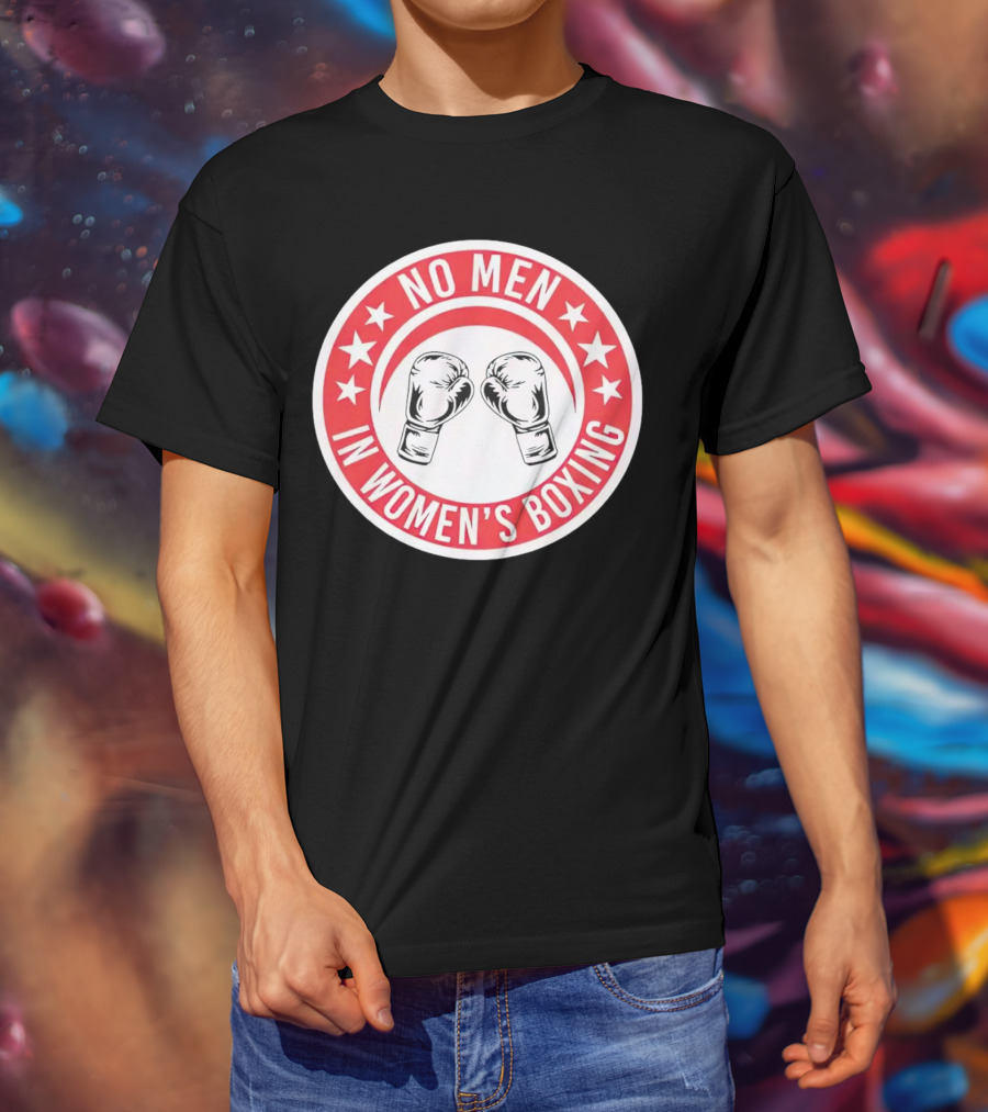No Men In Women's Boxing Boxing Gloves Red Stars T-Shirt