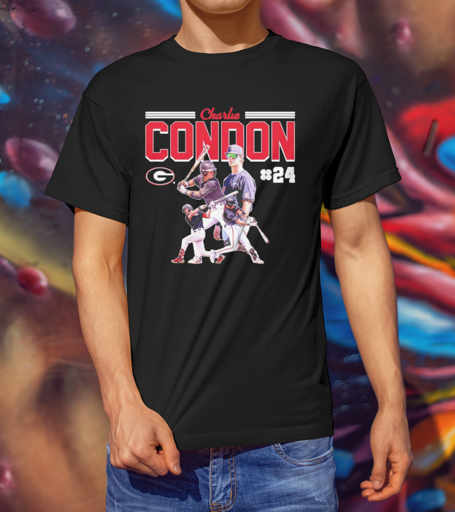 Charlie Condon Georgia Bulldogs NCAA Baseball Player #24 Collage T-Shirt