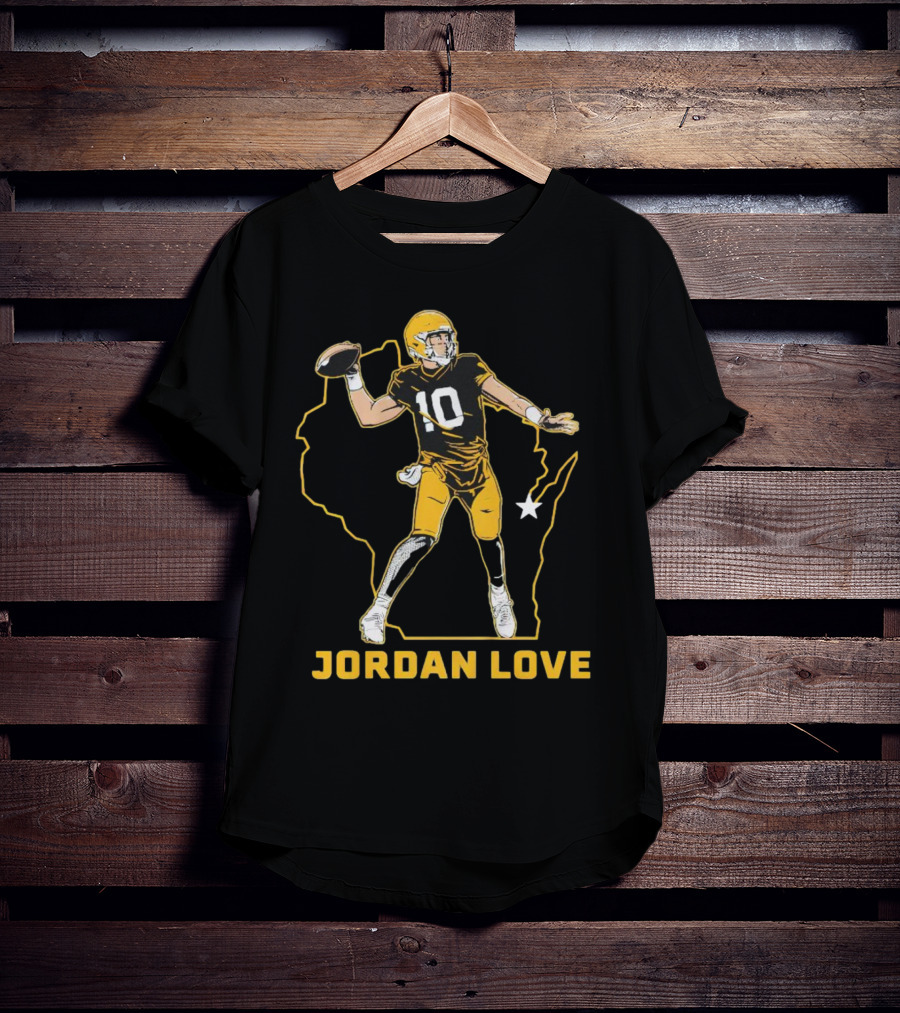 Jordan Love Wisconsin Star Quarterback Green Bay Packers T-Shirt