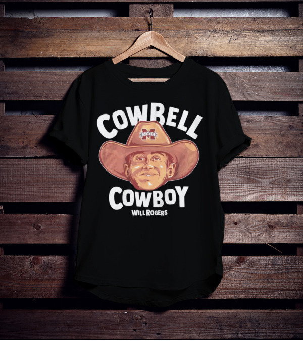 Cowbell Cowboy Will Rogers Mississippi State Bulldogs T-Shirt