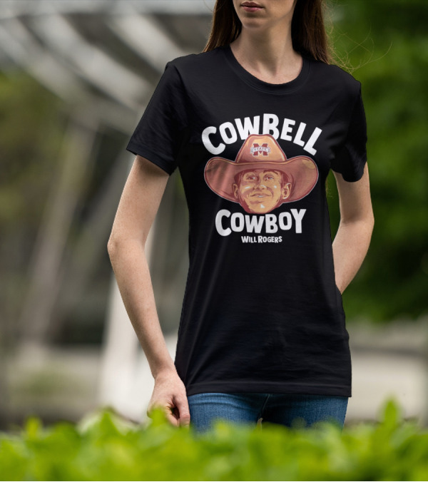 Cowbell Cowboy Will Rogers Mississippi State Bulldogs T-Shirt