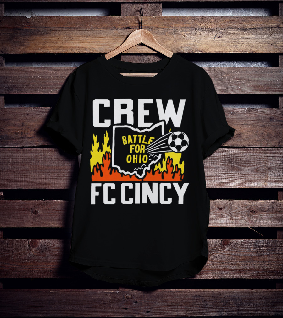 CREW Battle For Ohio FC Cincy Soccer Rivalry Flame Soccer Ball T-Shirt