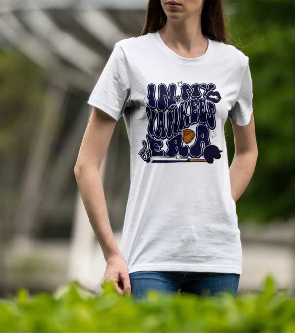 In My Yankees Era Baseball Bat MLB Baseball Lips Glove Yankees Era T-Shirt