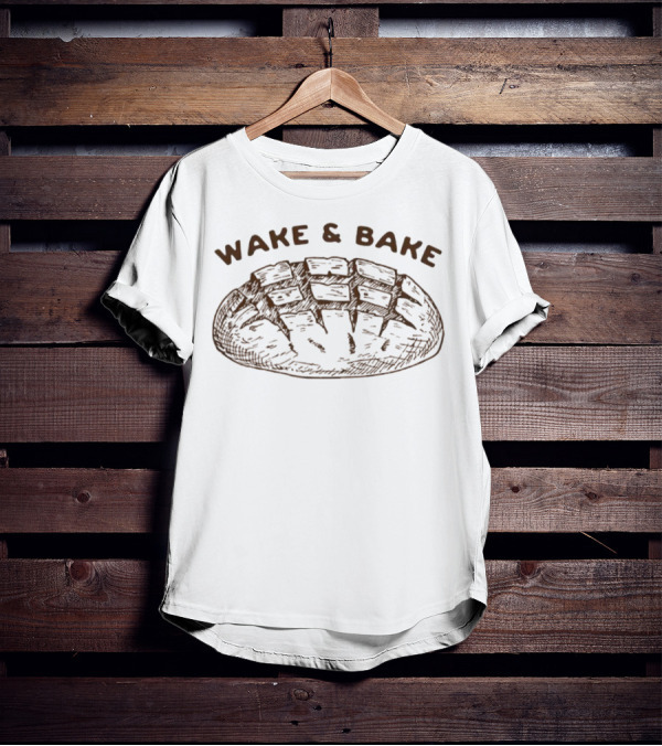 Wake And Bake Bread Loaf Sketch T-Shirt