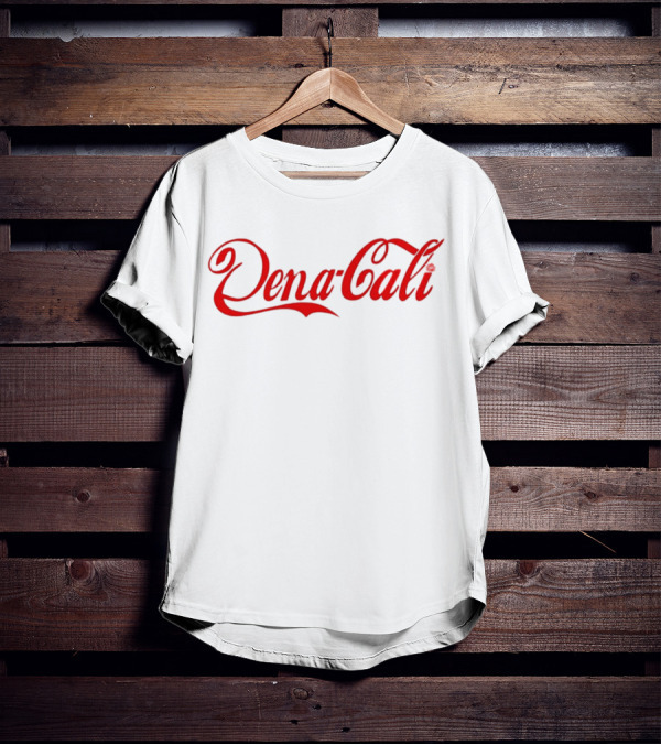 Dena Cali Script Style Text - Red T-Shirt