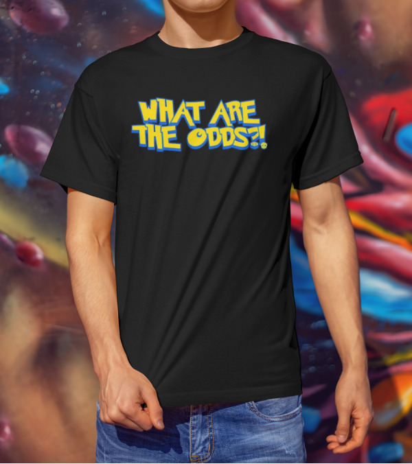 What Are The Odds Dice Playful Yellow Blue Typography T-Shirt