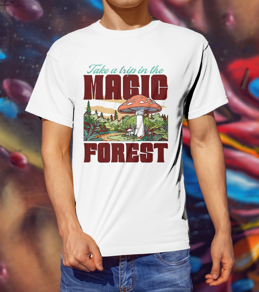 Take A Trip In The Magic Forest With Enchanted Mushroom Pathway T-Shirt