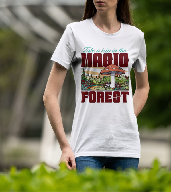 Take A Trip In The Magic Forest With Enchanted Mushroom Pathway T-Shirt