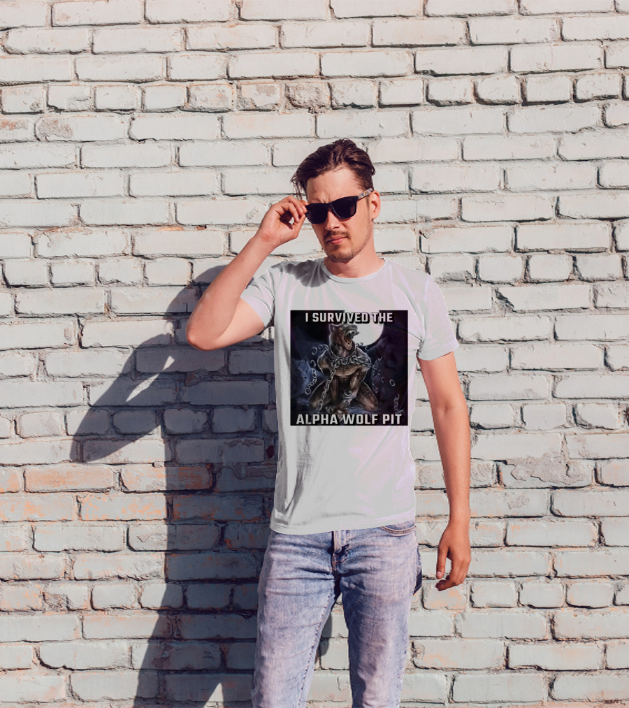 Survived The Alpha Wolf Pit Under Full Moon Chains T-Shirt