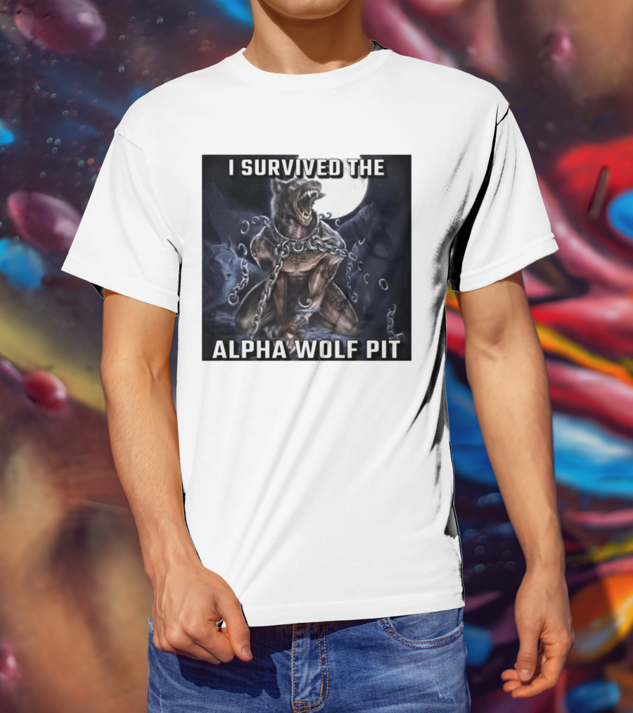 Survived The Alpha Wolf Pit Under Full Moon Chains T-Shirt