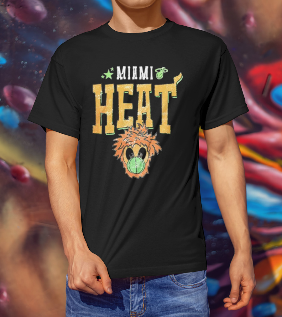 Miami Heat Burnie Basketball Court Culture T-Shirt