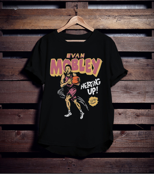 Evan Mobley Heating Up Cleveland Cavaliers Cartoon Basketball Player T-Shirt