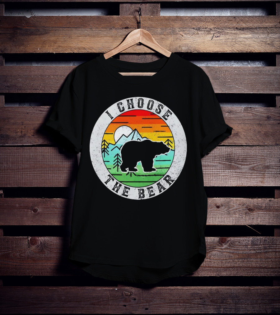I Choose The Bear Vintage Sunset Mountains T-Shirt
