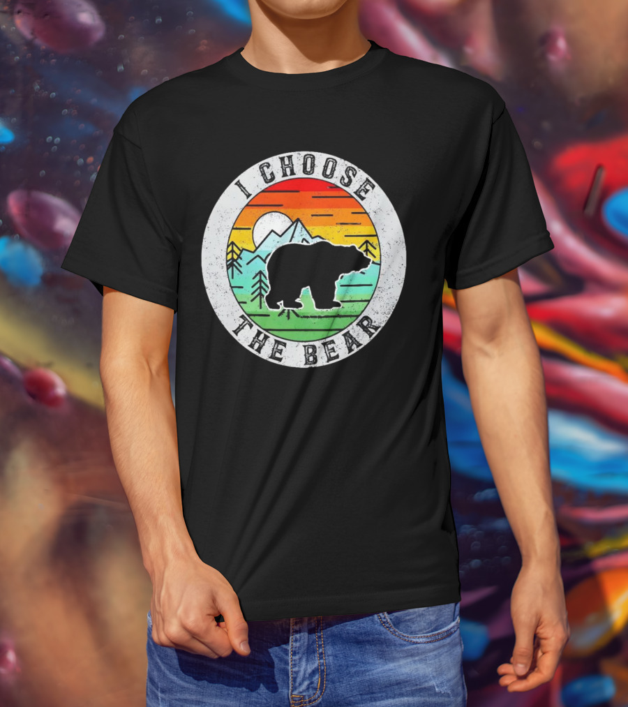 I Choose The Bear Vintage Sunset Mountains T-Shirt