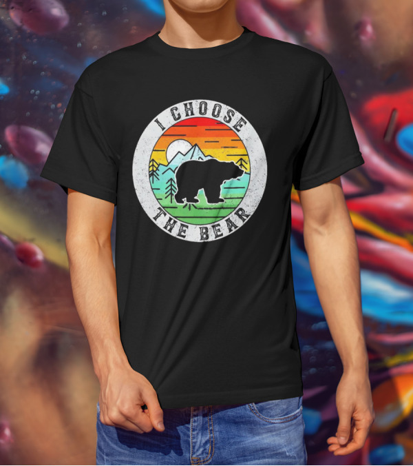 I Choose The Bear Vintage Sunset Mountains T-Shirt