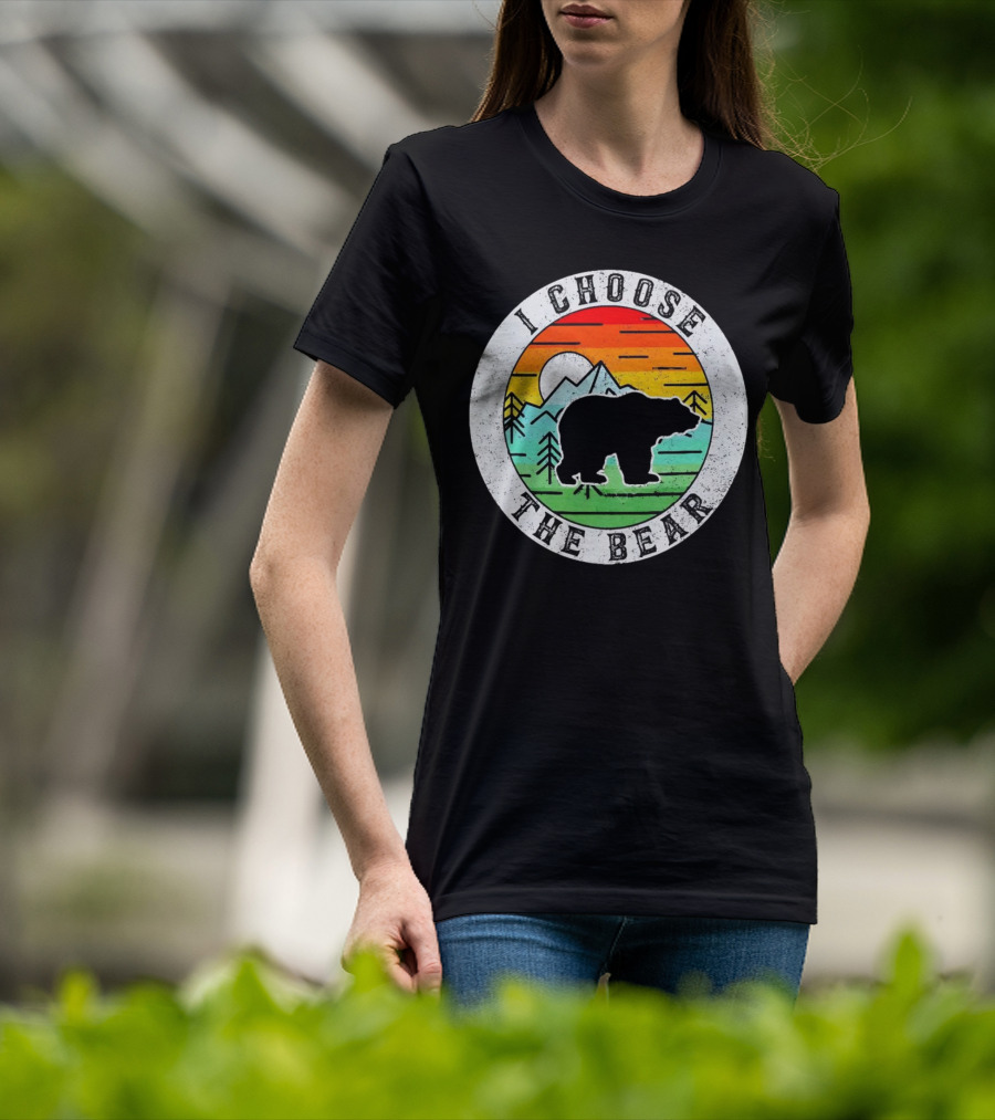 I Choose The Bear Vintage Sunset Mountains T-Shirt