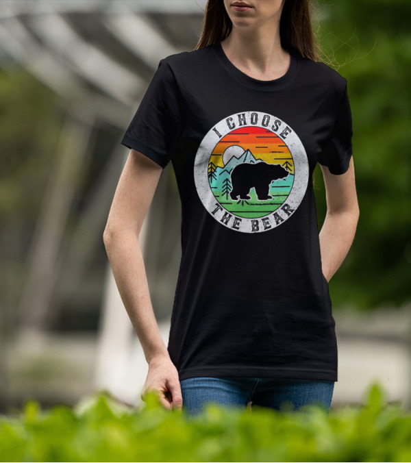 I Choose The Bear Vintage Sunset Mountains T-Shirt