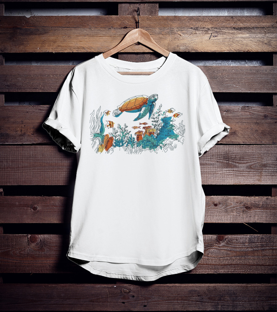 Life Is Good Turtle Oceanscape Boxy Crusher T-Shirt