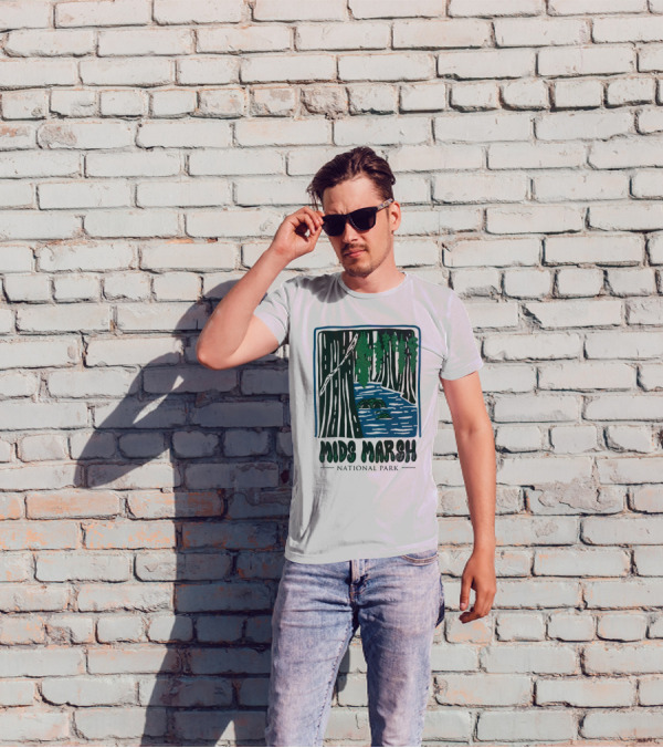 Mids Marsh National Park Forest River Scene T-Shirt
