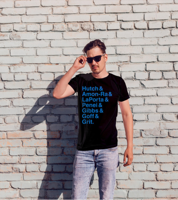 Hutch And Amon-ra And Laporta And Penei And Gibbs And Goff And Grit Detroit Lions NFL Players T-Shirt