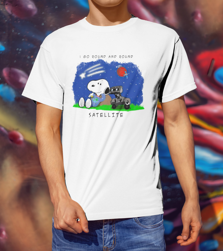 Snoopy I Go Round And Round Satellite Space Adventure T-Shirt