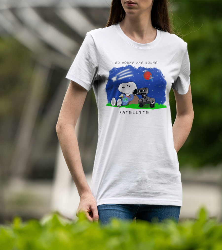 Snoopy I Go Round And Round Satellite Space Adventure T-Shirt