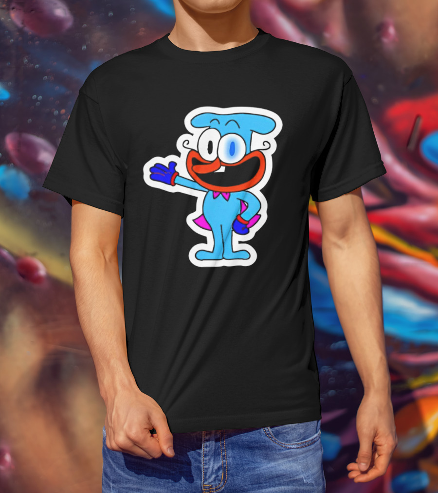 The Doise Cartoon Character With Blue Outfit And Red Accent Detailing T-Shirt