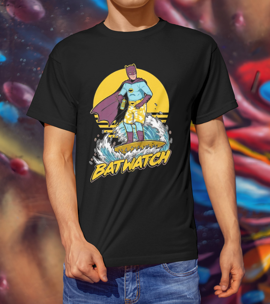 Batwatch Batman Surfing Bat Beach Summer T-Shirt