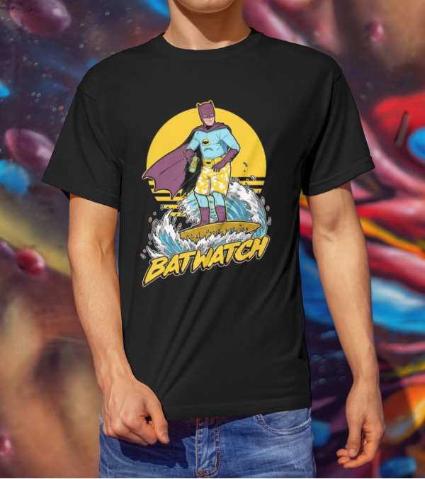 Batwatch Batman Surfing Bat Beach Summer T-Shirt
