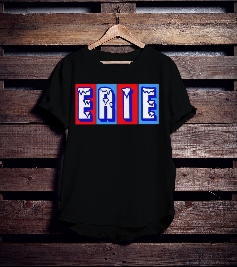 ERIE Ice Block Letters T-Shirt