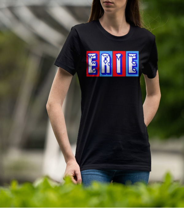 ERIE Ice Block Letters T-Shirt