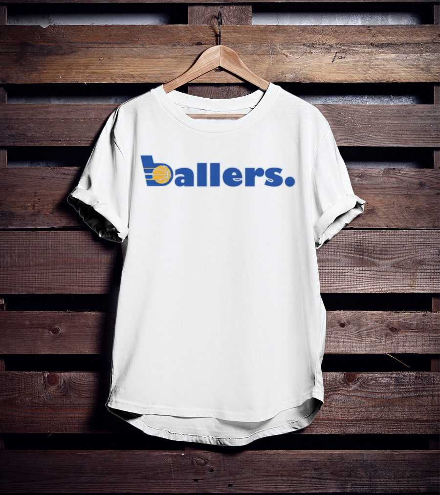 Indiana Pacers Ballers Basketball Logo-Inspired Playful T-Shirt