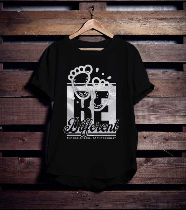 Be Different The World Is Full Of The Ordinary Footprints T-Shirt