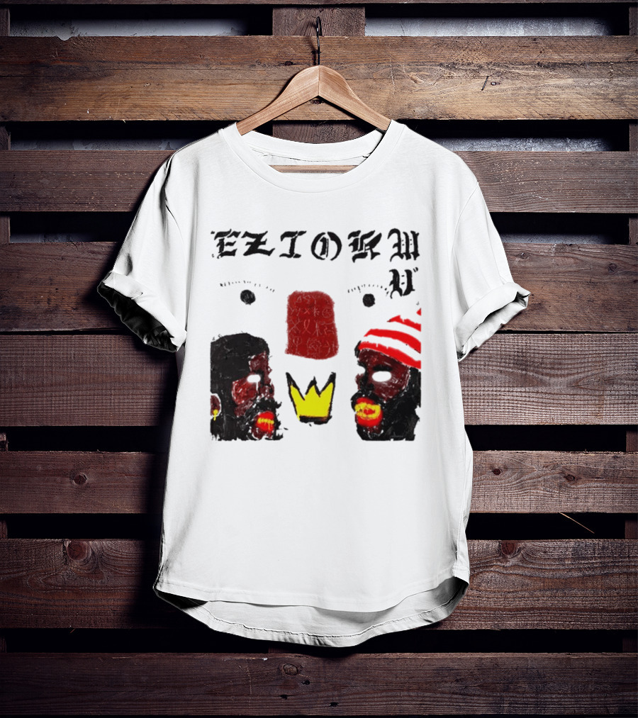 Eziokwu Mixtape Album Crowned Faces With Red Beanie And Glowing Accents T-Shirt